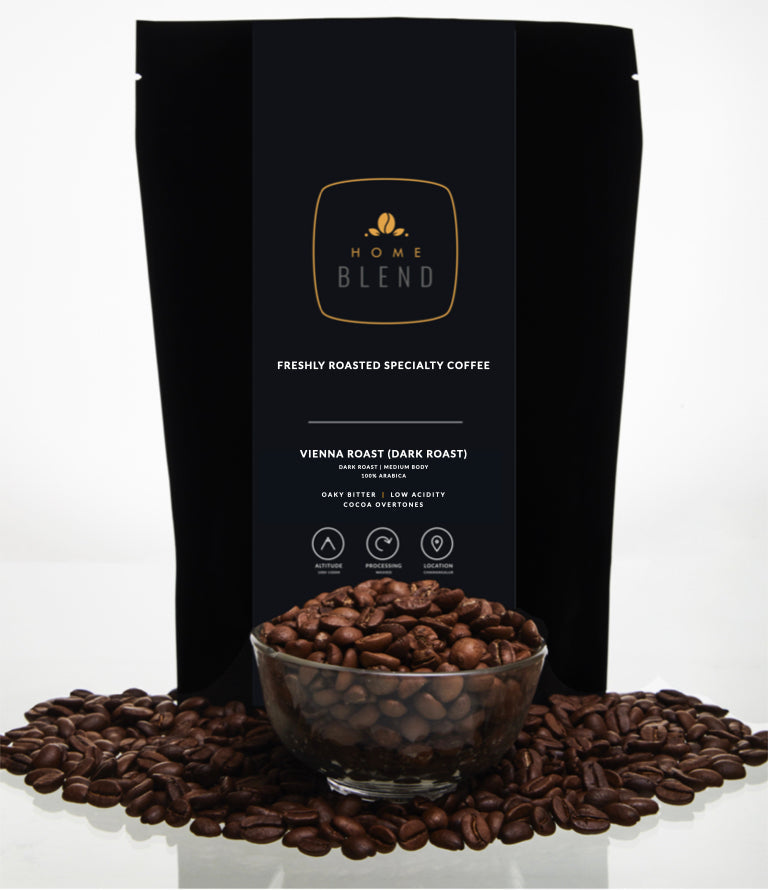 Whole Bean | Vienna Roast (Dark Roast) | 100% Arabica | Pack of 250g-home-blend-coffee-roasters.myshopify.com-Whole Beans-Home Blend Coffee Roasters