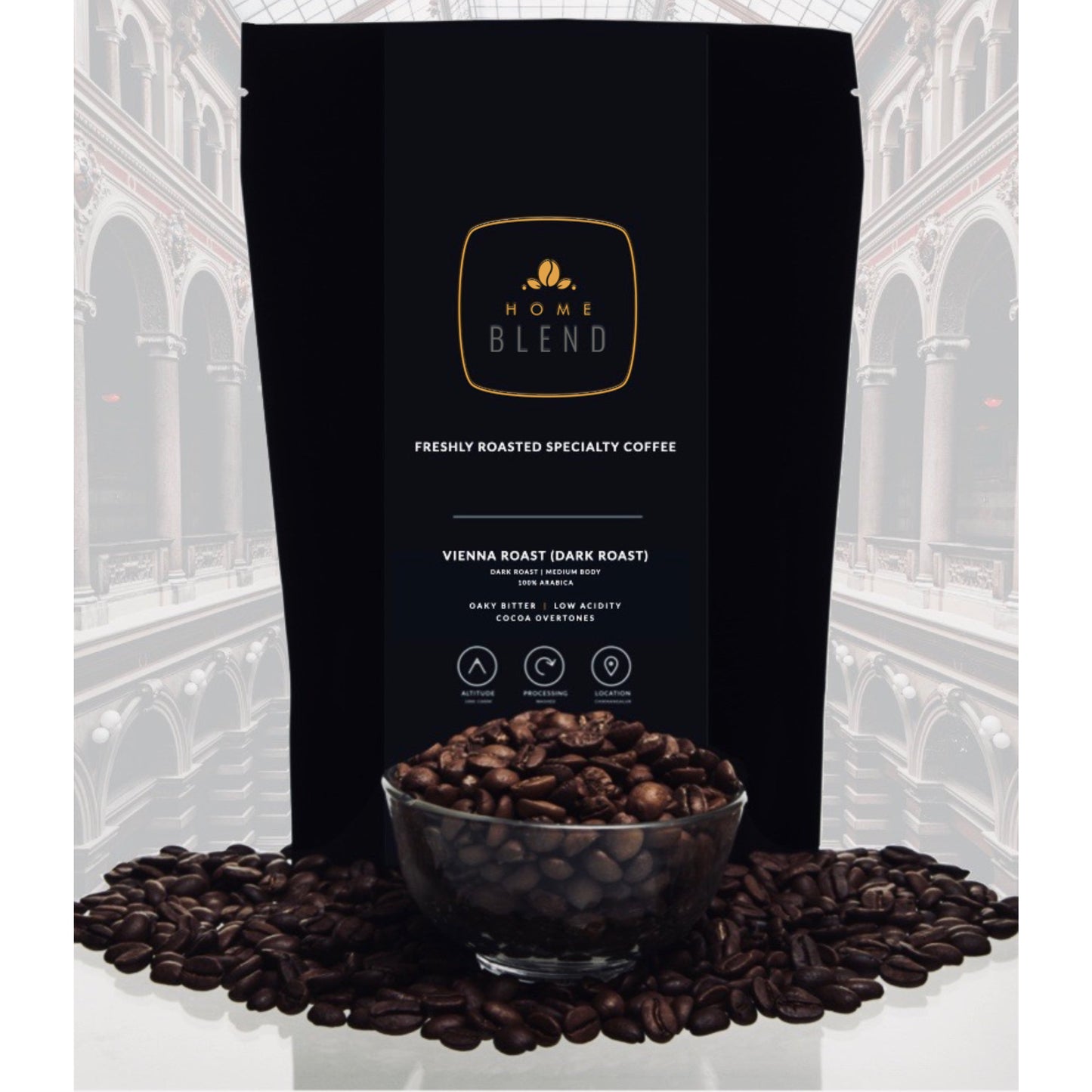Whole Bean | Vienna Roast (Dark Roast) | 100% Arabica | Pack of 250g-home-blend-coffee-roasters.myshopify.com-Whole Beans-Home Blend Coffee Roasters