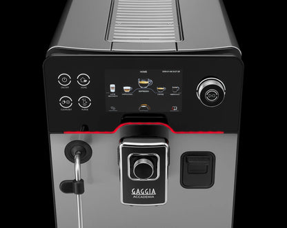 Gaggia Accademia Stainless Steel - One Touch Cappuccino Beans & Grounds Coffee Machine