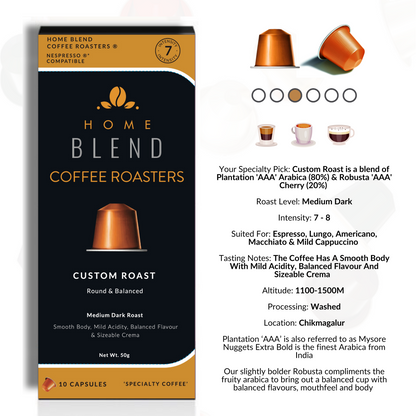 Custom Roast - Aluminium Coffee Pods / Capsules  - 10 Pack