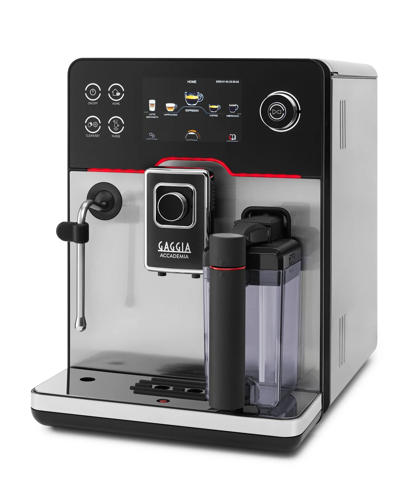 Gaggia Accademia Stainless Steel - One Touch Cappuccino Beans & Grounds Coffee Machine