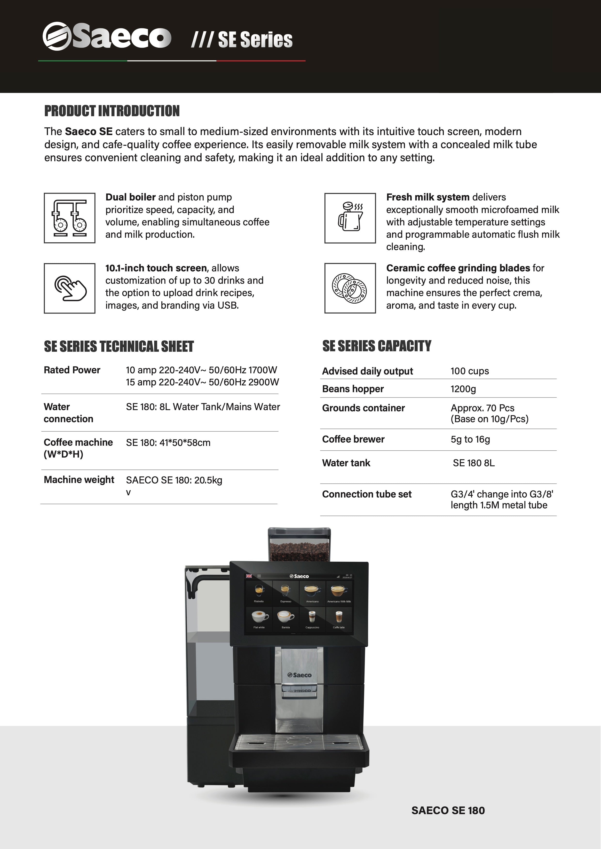 Saeco SE 180 - Professional Line - Fully Automatic Coffee Machine