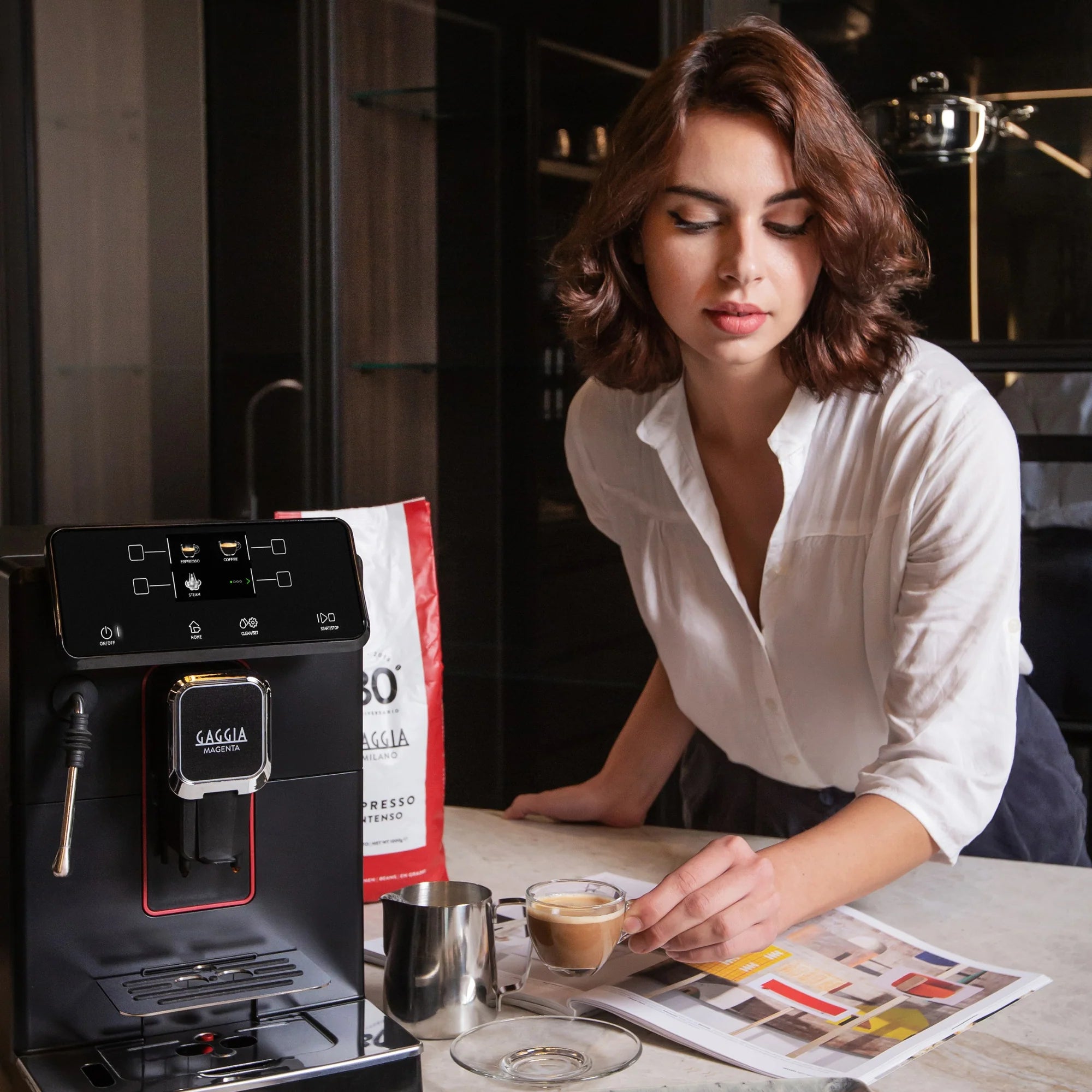 Gaggia Magenta Plus - Beans & Grounds Machine with Professional Gaggia Magenta Plus - Beans & Grounds Machine with Professional